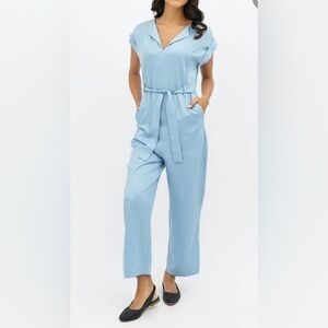 1 People Blue TENCEL Jumpsuit | Size Large (10) Sustainable Chic